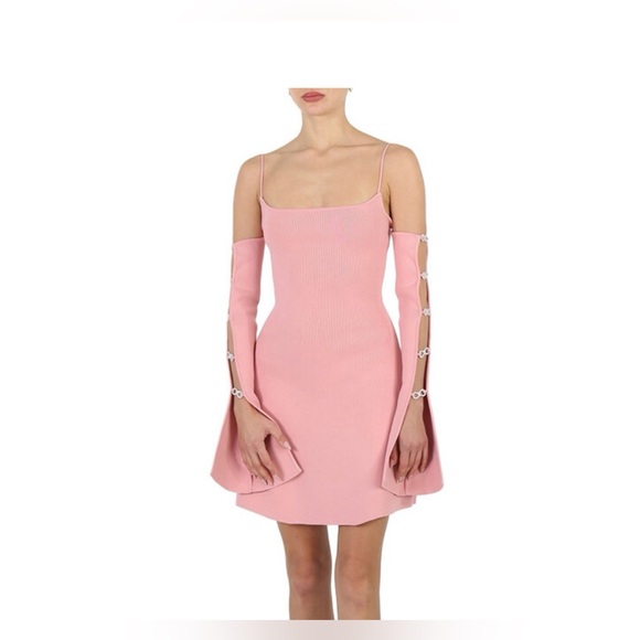 MACH & MACH Light Pink Amelie Crystal Mini Dress. NEVER WORN SIZE X-SMALL - Picture 1 of 7